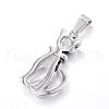 316 Surgical Stainless Steel Kitten Pendants STAS-F085-07AS-2