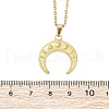 Double Horn 304 Stainless Steel Pendant Necklaces NJEW-M096-09G-3