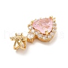 Brass Micro Pave Clear Cubic Zirconia Pendants KK-I695-005B-3