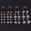 316L Surgical Stainless Steel Clear Cubic Zirconia Star Cartilage Earrings WGC4894-05-1