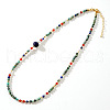 Bohemian Style Faceted Round Natural African Turquoise(Jasper) & Carnelian & Lapis Lazuli & Imitation Pearl Beaded Necklaces for Women NJ3781-5