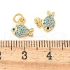Brass Micro Pave Cubic Zirconia Pendants KK-U056-19G-3