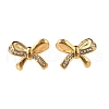 304 Stainless Steel Micro Pave Clear Cubic Zirconia Stud Earrings EJEW-I318-01G-03-4
