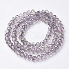 Electroplate Transparent Glass Beads Strands EGLA-A034-T8mm-F12-2