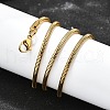 304 Stainless Steel Snake Chain Necklaces X-STAS-M174-005G-2.4-2
