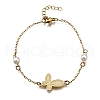 304 Stainless Steel Butterfly Link Bracelets BJEW-C098-01D-G-4