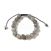 10mm Round Natural Labradorite Braided Bead Bracelets BJEW-C067-01C-14-2