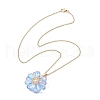 Glass Pendant Necklaces NJEW-MZ00112-04-3
