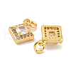 Brass Micro Pave Clear Cubic Zirconia Pendants KK-P275-32B-G-2