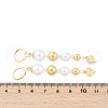 Brass ABS Plastic Pearl Tassel Hoop Earrings EJEW-U040-12G-5