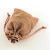 Polyester Imitation Burlap Packing Pouches Drawstring Bags ABAG-R004-18x13cm-03-2