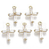 Brass Micro Pave Cubic Zirconia Pendants KK-R112-066-NF-1