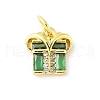 Brass Micro Pave Cubic Zirconia Pendants KK-Z101-02G-2