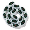 Printing Glass Oval Beads for Necklaces Bracelets Making GLAA-B020-01A-05-3
