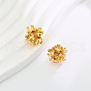 Brass Flower Stud Earrings IF6641-1-3