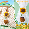 Crochet Sunflower Hanging Ornament AJEW-WH0475-35-4