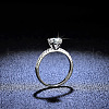 Mother's Day Rings Rhodium Plated 925 Sterling Silver Pave 6.5x3.9mm Cubic Zirconia Finger Rings WG6D295-20-2