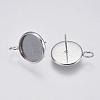 Non-Tarnish 201 Stainless Steel Stud Earring Settings STAS-I097-023-12mm-2