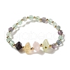 Faceted Natural Fluorite Stretch Beaded Bracelets BJEW-P318-01G-01-1