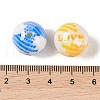 10Pcs Opaque Plating Colours Love Acrylic Beads OACR-S146-03-4
