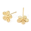 Flower with Word Love Alloy Stud Earrings for Women PALLOY-Q447-06LG-2