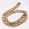 Electroplated Non-magnetic Synthetic Hematite Beads Strands G-P367-B09-2