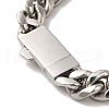Non-Tarnish 304 Stainless Steel Cuban Link Chain Bracelets for Women Men BJEW-Q341-14A-P-3