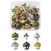 30Pcs 6 Styles Tibetan Style Alloy Mushroom Pendants TIBE-FS0001-14-2