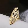 Horse Eye with Flower Pattern Brass Finger Rings FS-WGACB46-05-1