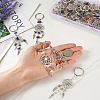 Kissitty 20Pcs 10 Style Natural Chip Gemstone Keychain KEYC-KS0001-05-7