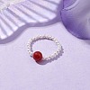 Shell Pearl Beads Stretch Rings RJEW-JR00715-2