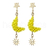 Glass Seed Beaded Dangle Stud Earrings for Women EJEW-MZ00214-1