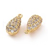 Brass Micro Pave Clear Cubic Zirconia Charms ZIRC-F133-03G-3