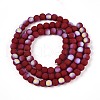 Frosted Opaque Glass Beads Strands GLAA-T032-P4mm-MBB23-2