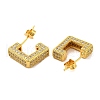 Brass Micro Pave Clear Cubic Zirconia Stud Earrings for Women EJEW-A040-06G-2