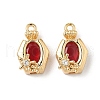 Brass Micro Pave Cubic Zirconia Pendants KK-S531-06G-2