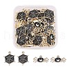 50Pcs 2 Styles Light Gold Plated Alloy Pendants ENAM-LS0001-28LG-1