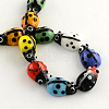 Ladybug Handmade Lampwork Beads Strands LAMP-R004-03-2