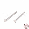 925 Sterling Silver Flat Pad Stud Earring Findings STER-S002-35-5