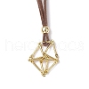 Crystal Holder Cage Necklaces NJEW-JN04586-03-7