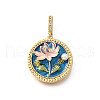 Brass Micro Pave Cubic Zirconia & Enamel Pendants KK-R222-11G-05-1