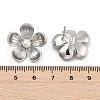 Brass ABS Plastic Imitation Pearl Flower Stud Earrings EJEW-S258-05P-5