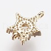 Brass Micro Pave Cubic Zirconia Links ZIRC-F084-54G-2