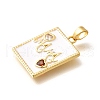 Brass Micro Pave Cubic Zirconia Pendents KK-R212-10G-2