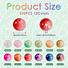 300Pcs 12 Colors Crackle Baking Painted Imitation Jade Glass Beads Set DGLA-TA0001-05-3