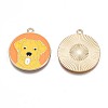 Rack Plating Alloy Enamel Pendants ENAM-N055-084-3