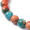 Synthetic Ocean White Jade Round Beaded Charm Bracelets for Women BJEW-JB11372-4