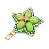 Handmade Glass Seed Beaded & Synthetic Dyed Imperial Jasper Beads Pendants PALLOY-MZ00751-04-3