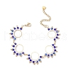 Flat Round 304 Stainless Steel Link Bracelets for Women BJEW-MZ00146-2