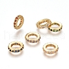 Golden Plated Brass Micro Pave Cubic Zirconia Ling Rings ZIRC-D118-08-8mm-G-1